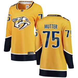 Women's Fanatics Branded Nashville Predators Navrin Mutter Yellow Home Jersey - Breakaway