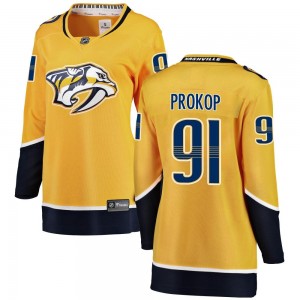 Women's Fanatics Branded Nashville Predators Luke Prokop Yellow Home Jersey - Breakaway
