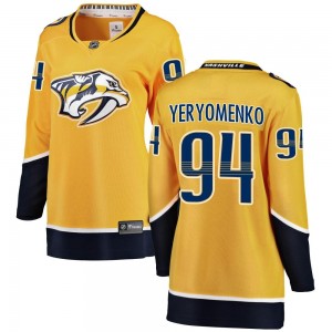 Women's Fanatics Branded Nashville Predators Vladislav Yeryomenko Yellow Home Jersey - Breakaway