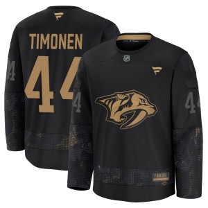 Youth Fanatics Nashville Predators Kimmo Timonen Black 2024 Military Appreciation Practice Jersey - Premium