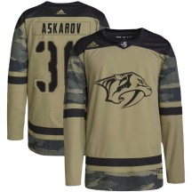 Men's Adidas Nashville Predators Yaroslav Askarov Camo Military Appreciation Practice Jersey - Authentic