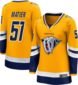 Women's Fanatics Branded Nashville Predators Jack Matier Yellow Special Edition 2.0 Jersey - Breakaway