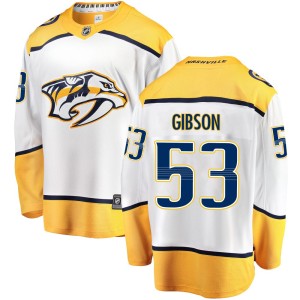 Youth Fanatics Branded Nashville Predators Andrew Gibson White Away Jersey - Breakaway
