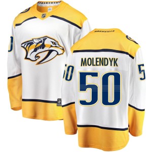 Youth Fanatics Branded Nashville Predators Tanner Molendyk White Away Jersey - Breakaway