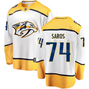 Youth Fanatics Branded Nashville Predators Juuse Saros White Away Jersey - Breakaway