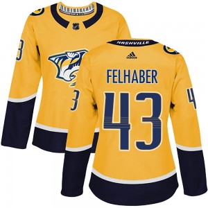 Women's Adidas Nashville Predators Tye Felhaber Gold Home Jersey - Authentic