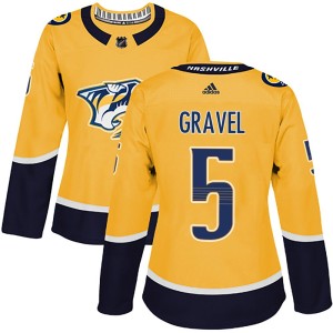 Women's Adidas Nashville Predators Kevin Gravel Gold Home Jersey - Authentic