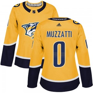 Women's Adidas Nashville Predators Sutter Muzzatti Gold Home Jersey - Authentic
