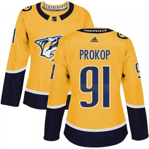 Women's Adidas Nashville Predators Luke Prokop Gold Home Jersey - Authentic