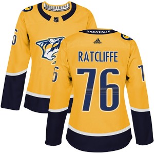 Women's Adidas Nashville Predators Isaac Ratcliffe Gold Home Jersey - Authentic