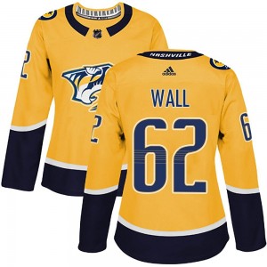 Women's Adidas Nashville Predators Kevin Wall Gold Home Jersey - Authentic