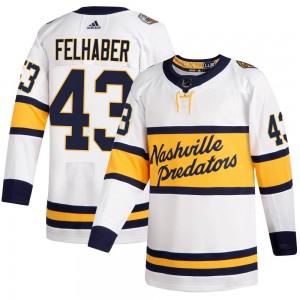 Men's Adidas Nashville Predators Tye Felhaber White 2020 Winter Classic Player Jersey - Authentic