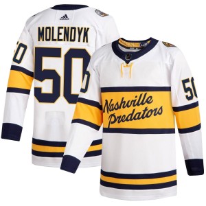 Men's Adidas Nashville Predators Tanner Molendyk White 2020 Winter Classic Player Jersey - Authentic