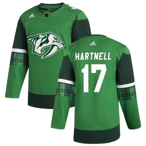 Men's Adidas Nashville Predators Scott Hartnell Green 2020 St. Patrick's Day Jersey - Authentic