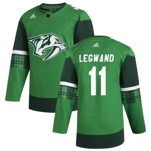 Men's Adidas Nashville Predators David Legwand Green 2020 St. Patrick's Day Jersey - Authentic