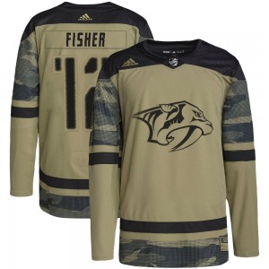 Youth Adidas Nashville Predators Mike Fisher Camo Military Appreciation Practice Jersey - Authentic