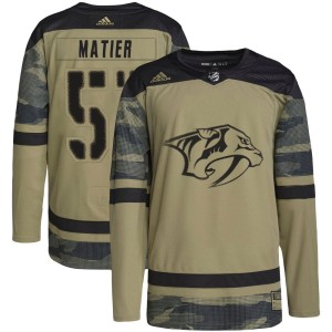 Youth Adidas Nashville Predators Jack Matier Camo Military Appreciation Practice Jersey - Authentic