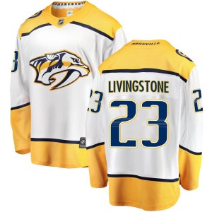 Men's Fanatics Branded Nashville Predators Jake Livingstone White Away Jersey - Breakaway