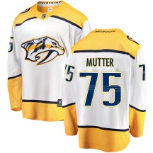 Men's Fanatics Branded Nashville Predators Navrin Mutter White Away Jersey - Breakaway