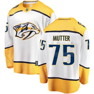 Men's Fanatics Branded Nashville Predators Navrin Mutter White Away Jersey - Breakaway