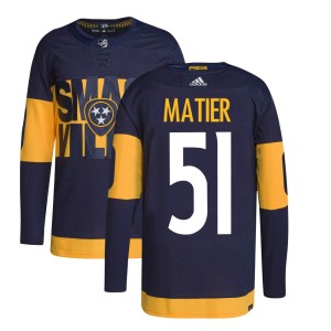 Youth Adidas Nashville Predators Jack Matier Navy 2022 Stadium Series Primegreen Jersey - Authentic