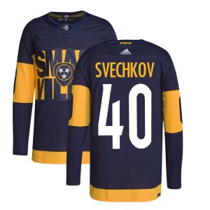 Youth Adidas Nashville Predators Fedor Svechkov Navy 2022 Stadium Series Primegreen Jersey - Authentic