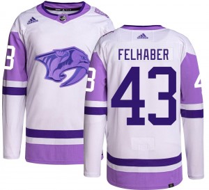 Men's Adidas Nashville Predators Tye Felhaber Hockey Fights Cancer Jersey - Authentic