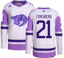 Men's Adidas Nashville Predators Peter Forsberg Hockey Fights Cancer Jersey - Authentic