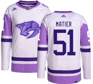 Men's Adidas Nashville Predators Jack Matier Hockey Fights Cancer Jersey - Authentic