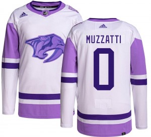 Men's Adidas Nashville Predators Sutter Muzzatti Hockey Fights Cancer Jersey - Authentic