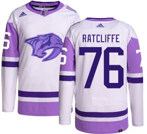 Men's Adidas Nashville Predators Isaac Ratcliffe Hockey Fights Cancer Jersey - Authentic
