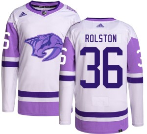 Men's Adidas Nashville Predators Ryder Rolston Hockey Fights Cancer Jersey - Authentic