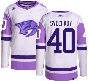 Men's Adidas Nashville Predators Fedor Svechkov Hockey Fights Cancer Jersey - Authentic