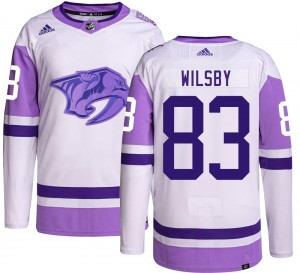 Men's Adidas Nashville Predators Adam Wilsby Hockey Fights Cancer Jersey - Authentic