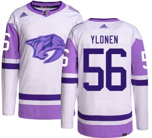 Men's Adidas Nashville Predators Jesse Ylonen Hockey Fights Cancer Jersey - Authentic