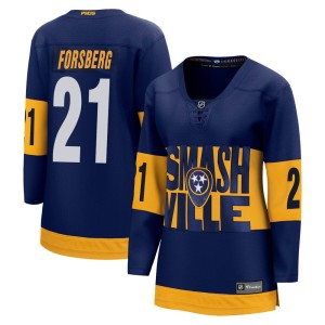 Women's Fanatics Branded Nashville Predators Peter Forsberg Navy 2022 Stadium Series Jersey - Breakaway