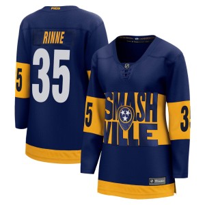 Women's Fanatics Branded Nashville Predators Pekka Rinne Navy 2022 Stadium Series Jersey - Breakaway