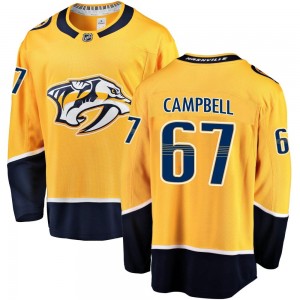 Men's Fanatics Branded Nashville Predators Alexander Campbell Gold Home Jersey - Breakaway