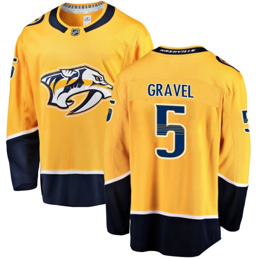 Men's Fanatics Branded Nashville Predators Kevin Gravel Gold Home Jersey - Breakaway