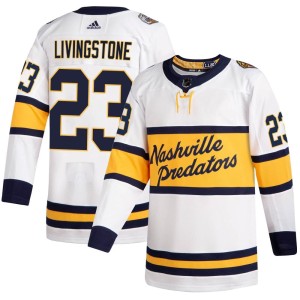 Youth Adidas Nashville Predators Jake Livingstone White 2020 Winter Classic Player Jersey - Authentic