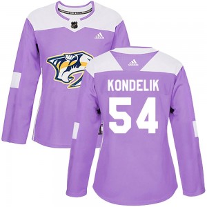 Women's Adidas Nashville Predators Jachym Kondelik Purple Fights Cancer Practice Jersey - Authentic