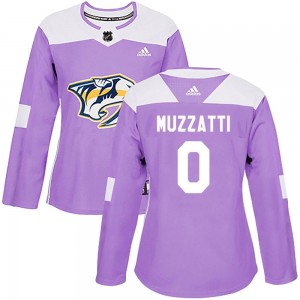 Women's Adidas Nashville Predators Sutter Muzzatti Purple Fights Cancer Practice Jersey - Authentic