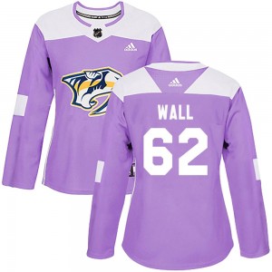 Women's Adidas Nashville Predators Kevin Wall Purple Fights Cancer Practice Jersey - Authentic