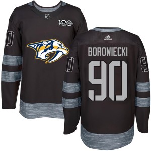 Men's Nashville Predators Mark Borowiecki Black 1917-2017 100th Anniversary Jersey - Authentic