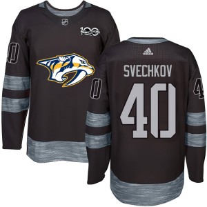 Men's Nashville Predators Fedor Svechkov Black 1917-2017 100th Anniversary Jersey - Authentic