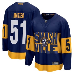 Men's Fanatics Branded Nashville Predators Jack Matier Navy 2022 Stadium Series Jersey - Breakaway
