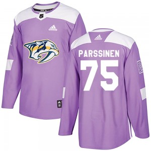 Men's Adidas Nashville Predators Juuso Parssinen Purple Fights Cancer Practice Jersey - Authentic