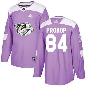 Men's Adidas Nashville Predators Luke Prokop Purple Fights Cancer Practice Jersey - Authentic
