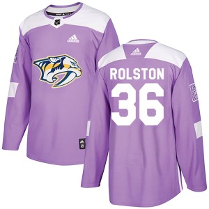 Men's Adidas Nashville Predators Ryder Rolston Purple Fights Cancer Practice Jersey - Authentic