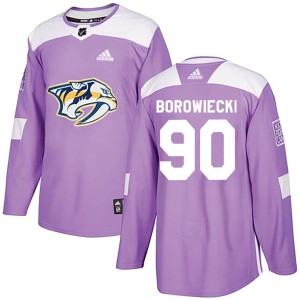 Youth Adidas Nashville Predators Mark Borowiecki Purple Fights Cancer Practice Jersey - Authentic